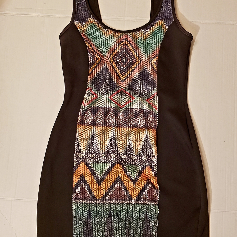 Material Girl black tank spandex mini dress